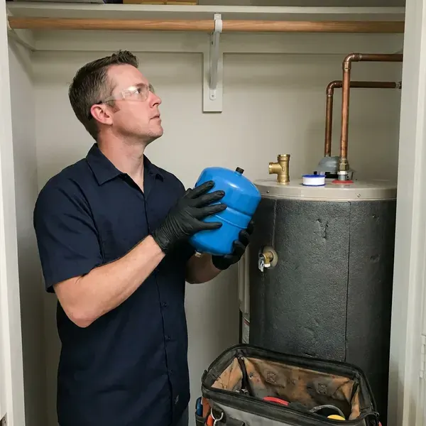 FHN Plumbing technician providing water heater expansion tank installation in Seattle, WA